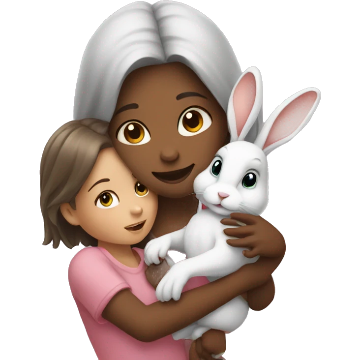 Rabbit is holding a girl emoji
