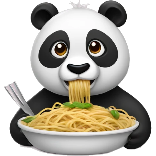 Panda eating spaghetti emoji