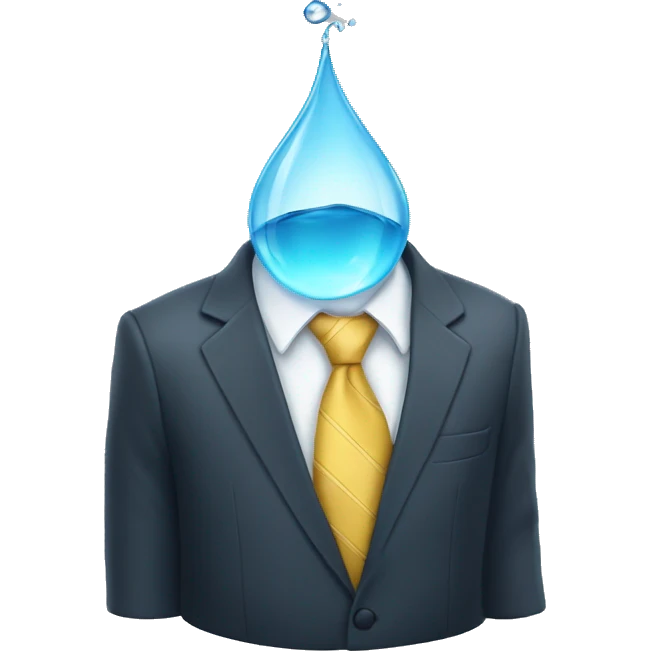 A drop of water with a suit emoji