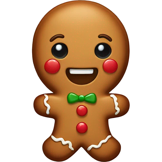Gingerbread man cute emoji