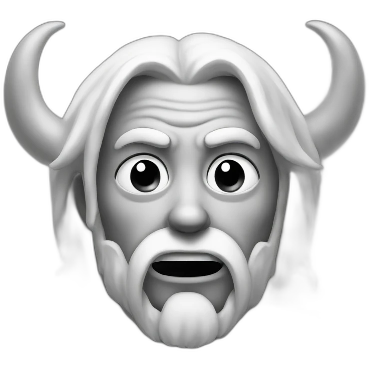 sad satan black and white emoji