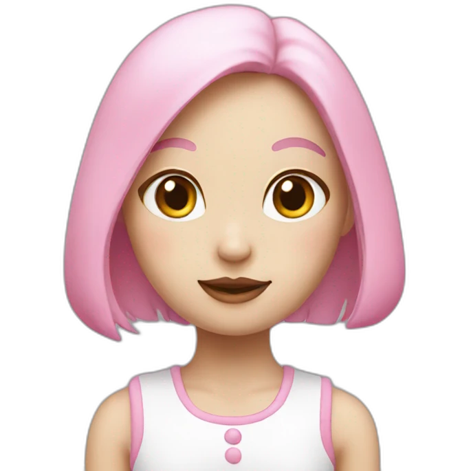 rabbit girl pink white emoji