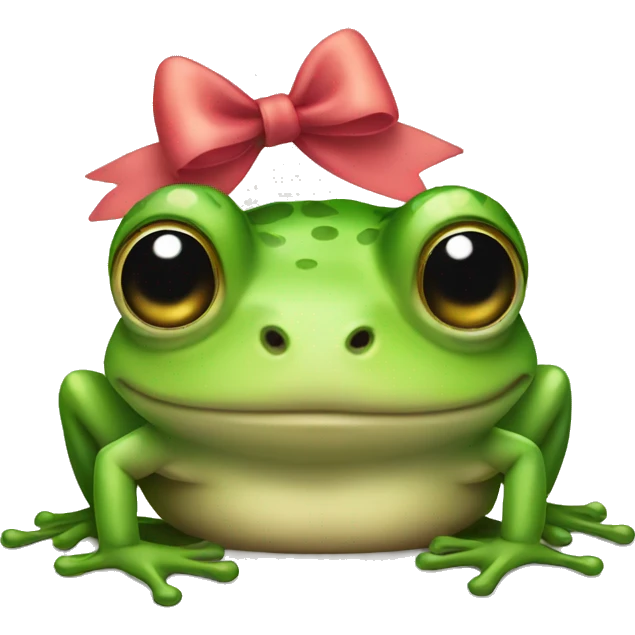 Frog with bow emoji