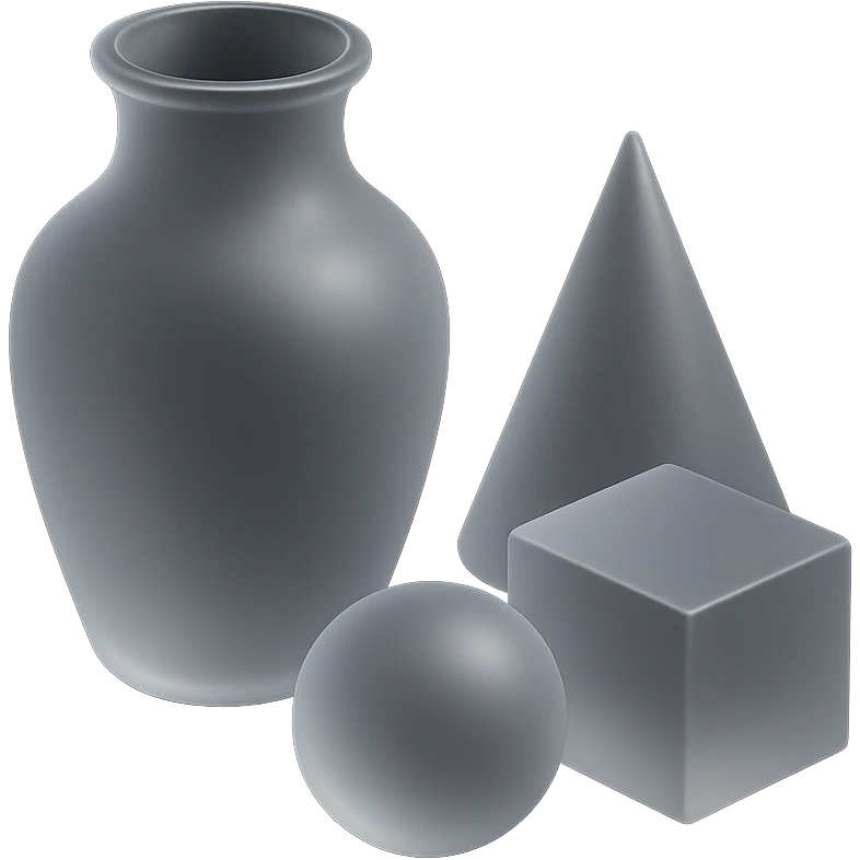 vase with geometric shapes, subtle reflections, minimalistic design, matte glass style emoji