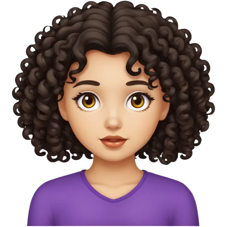 girl with curly dark hair, light skin, sassy hair flip emoji