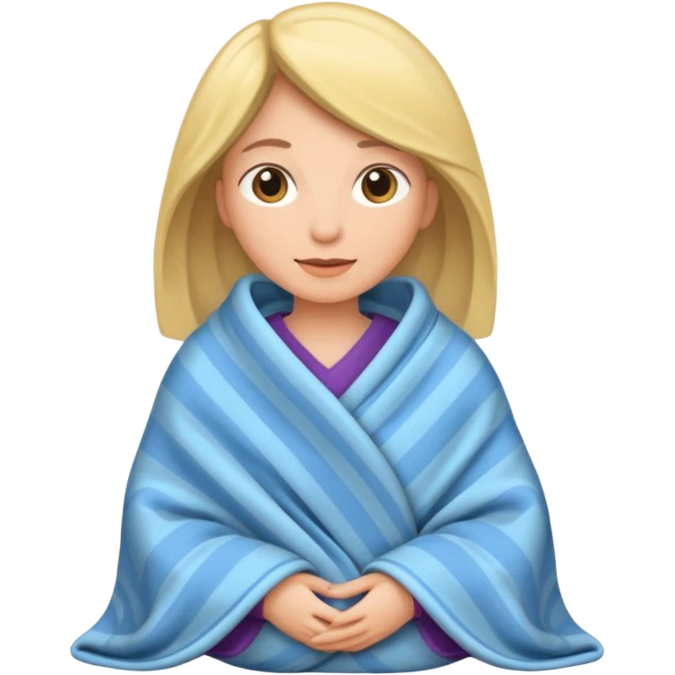 woman with tucked blanket emoji