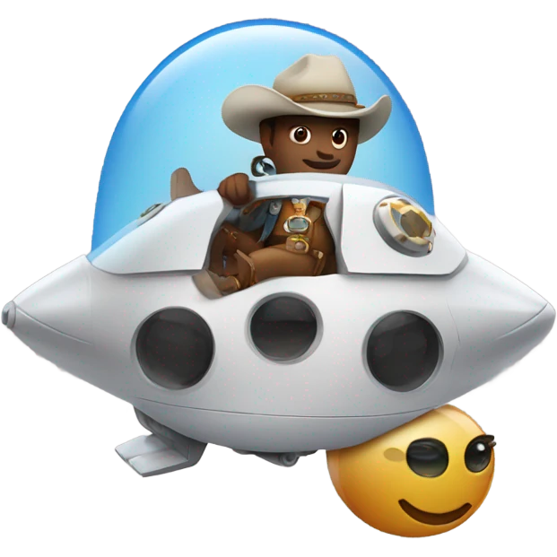 spaceship with cowboy  emoji