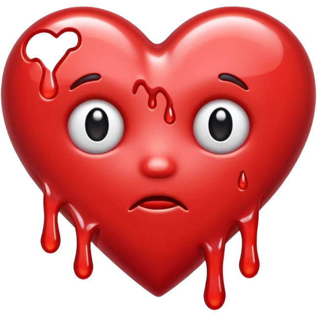 A melting heartbreak emoji