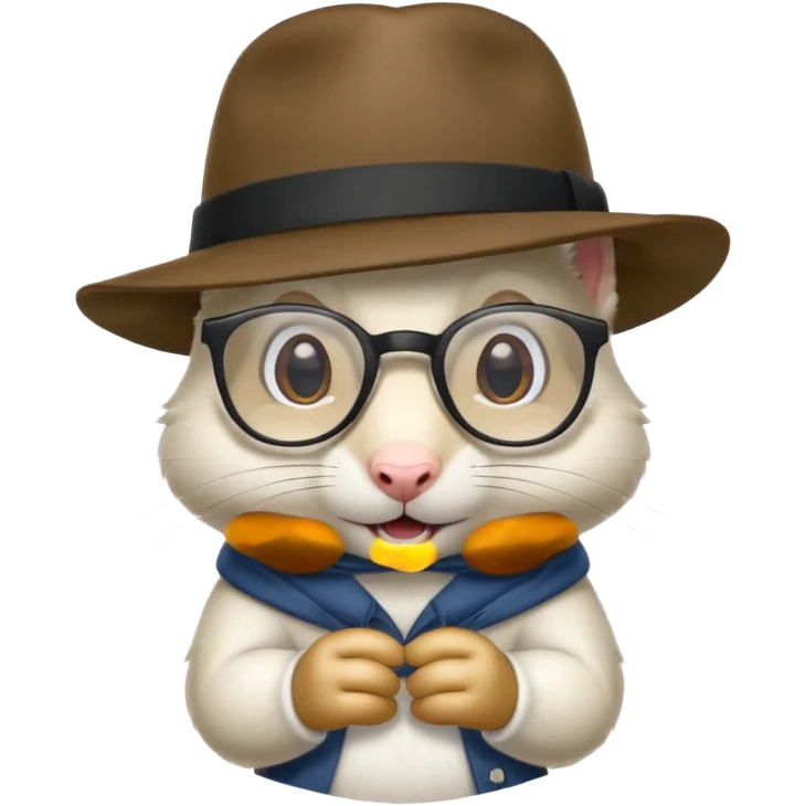 white squirrel with glasses and fedora emoji