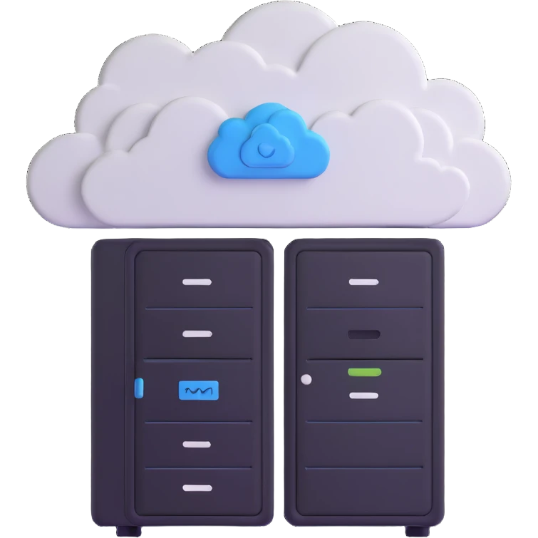 cloud server with data center logo emoji