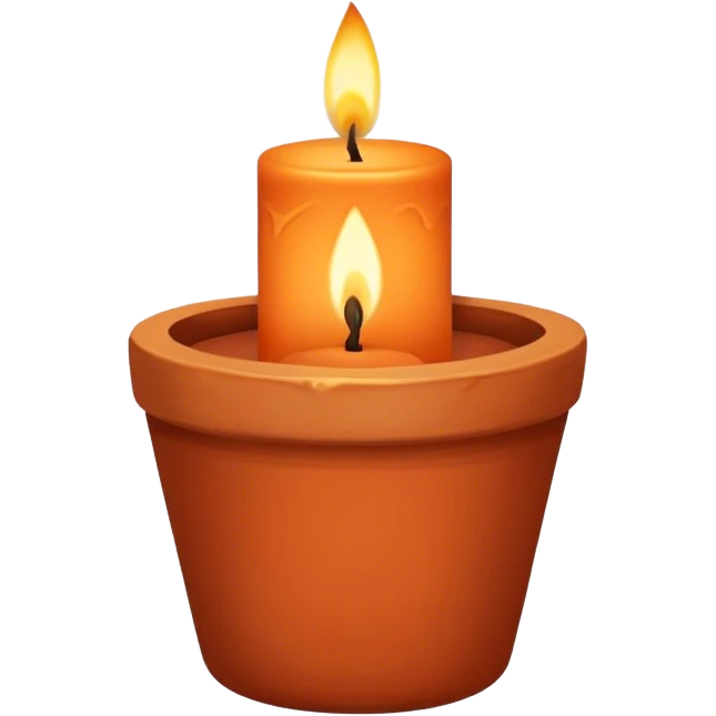 candle in a vessel terracotta color  emoji