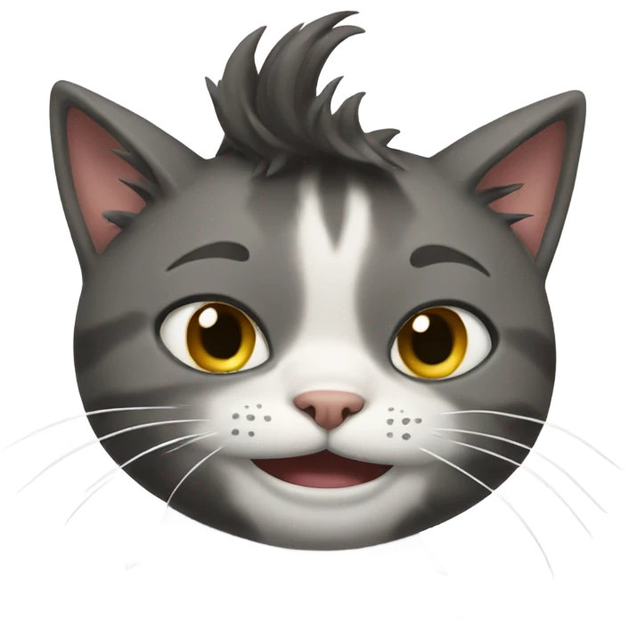 Cat pulling hair out of head emoji