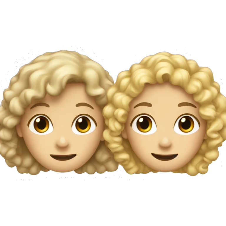 a curly-haired boy and a blonde girl emoji