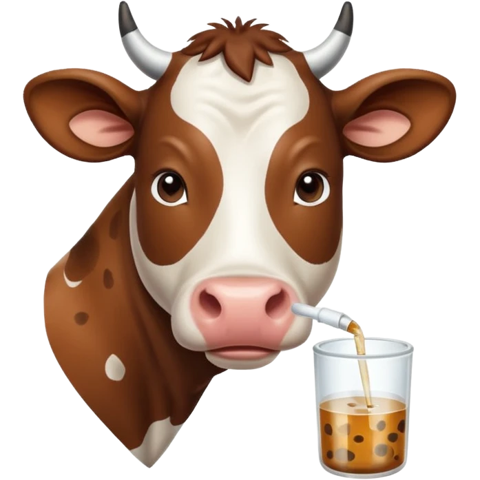 Коровка пьёт лекарства emoji