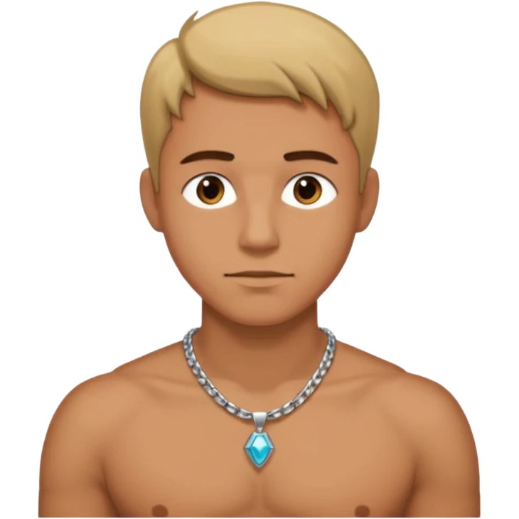 man, angled down the middle of his chest emoji