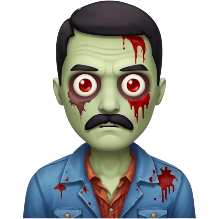 zombie with black mustache   emoji
