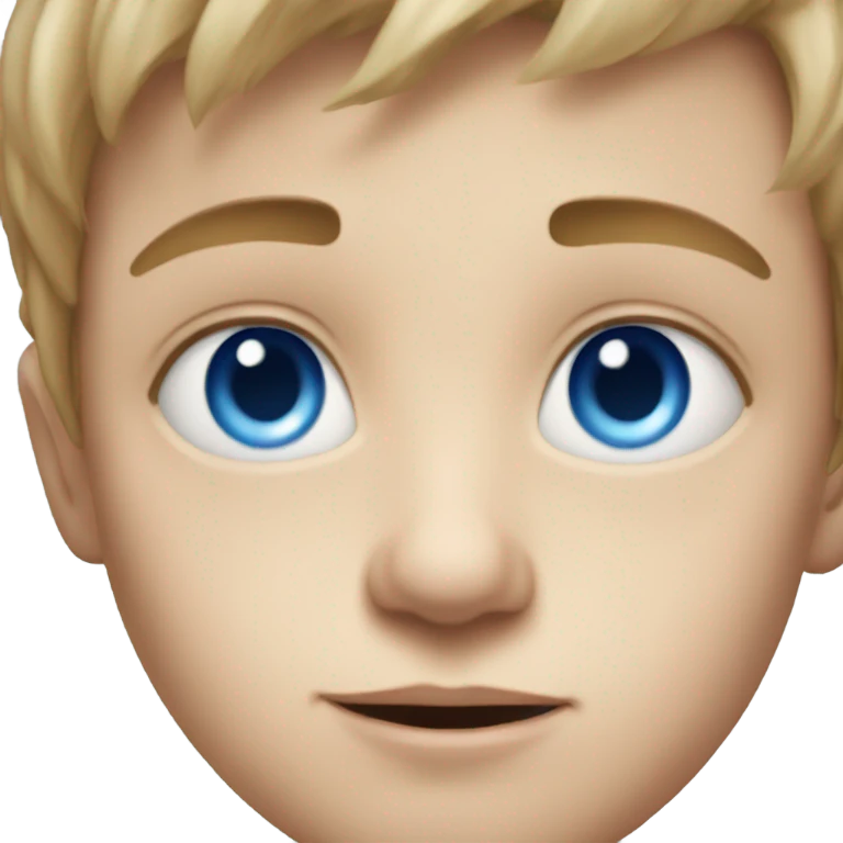 realistic portrait of a boy blue eyes emoji