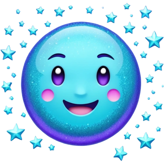 Glitter Purple and Cian less symbol emoji