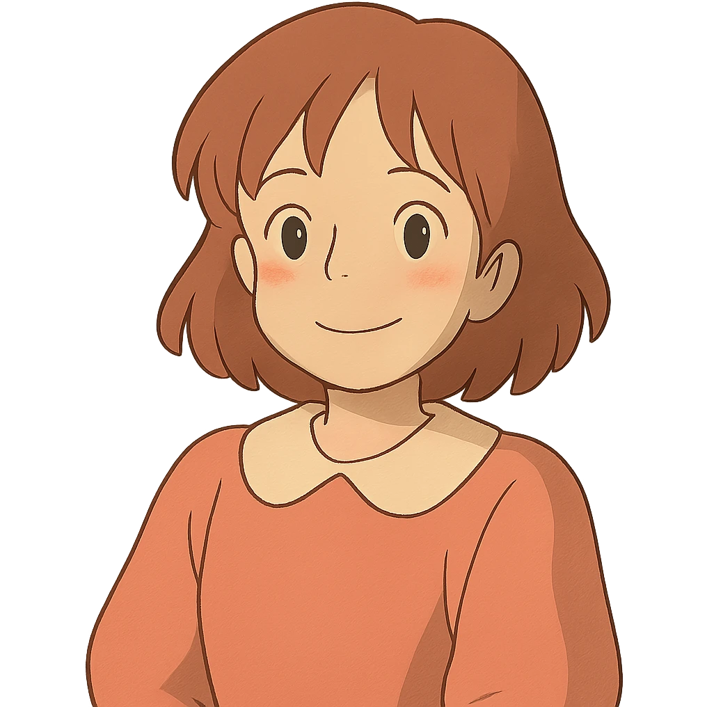 ghibli style warm friendly character with soft colors emoji