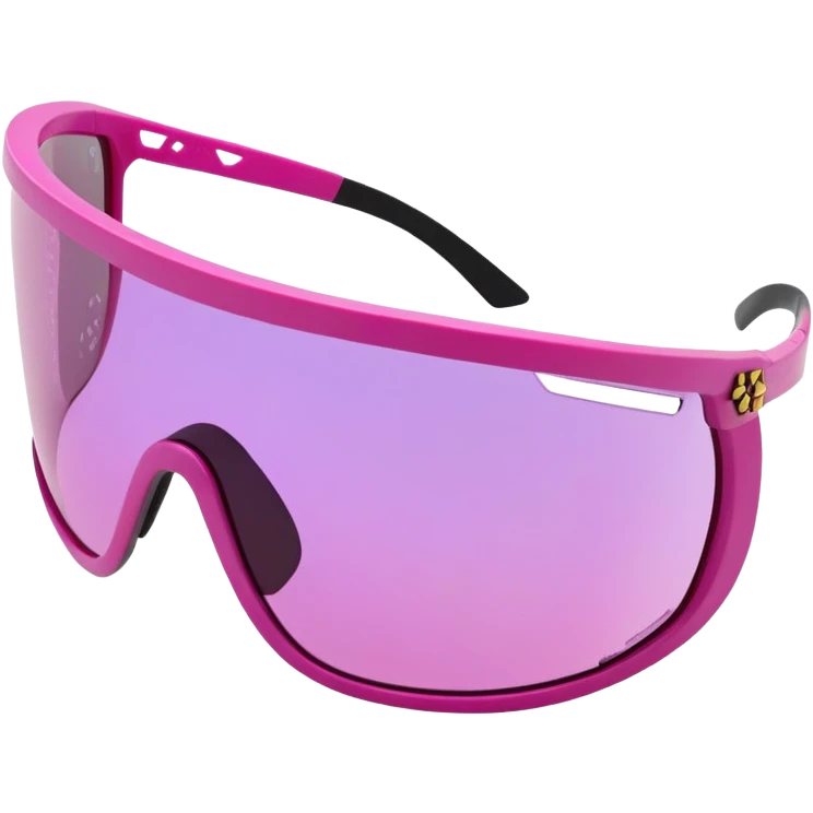sporty pink shield visor sunglasses with thick frame featuring honeycomb pattern, structured robust design, substantial build, one-piece lens with anti-scratch coating emoji