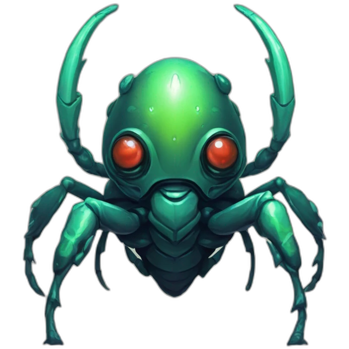 alien beetle monster scifi roguelike rpg style inspired by slay the spire digital art emoji