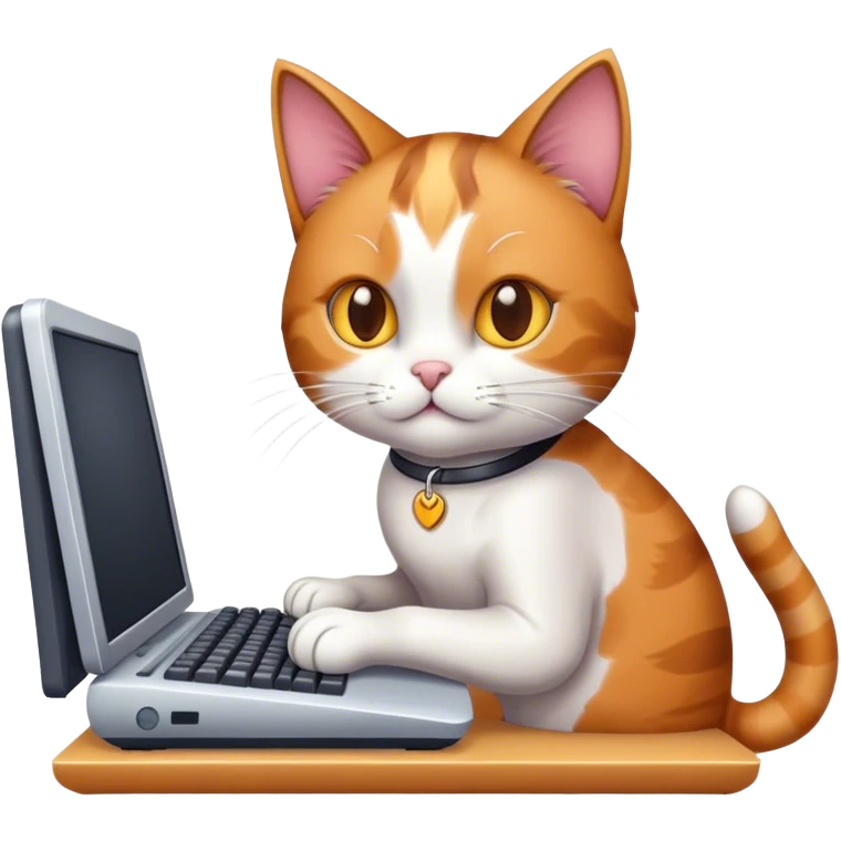 Cat typing on computer  emoji