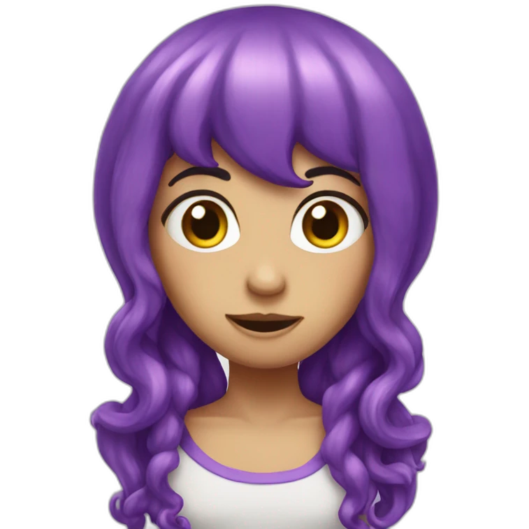 oktopus with long purple hair emoji