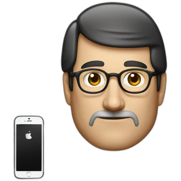 steve jobs con iphone emoji