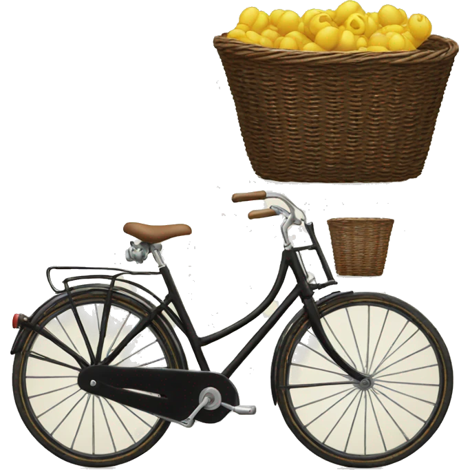  vintage black bicycle just with a front basket  emoji