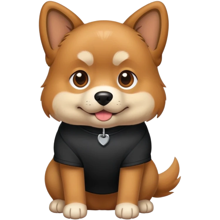 Dog wearing a black shirt emoji
