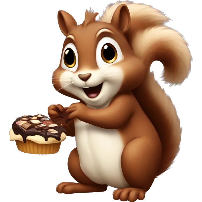 Fatass squirrel eating chocolate emoji