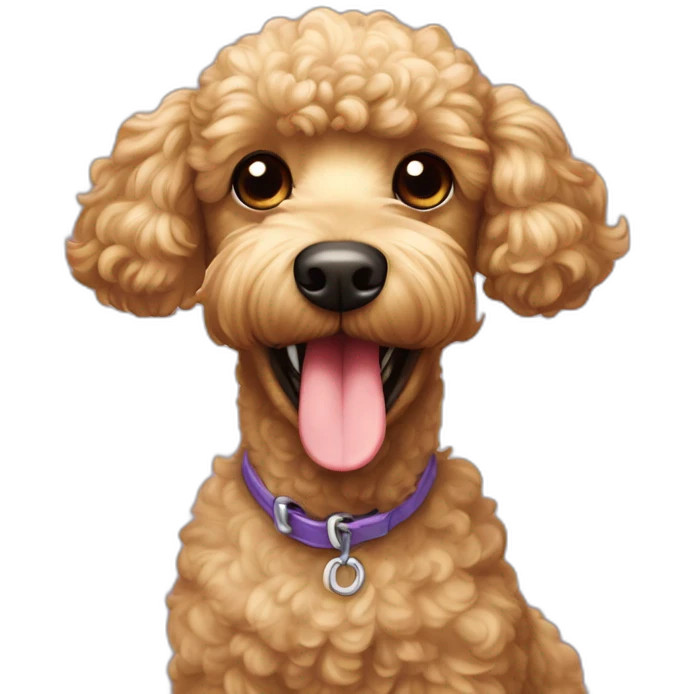 cermosa perrita frencc poodle de colo rmiel sonrriendo emoji