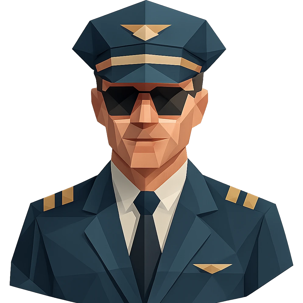low-poly geometric style pilot emoji