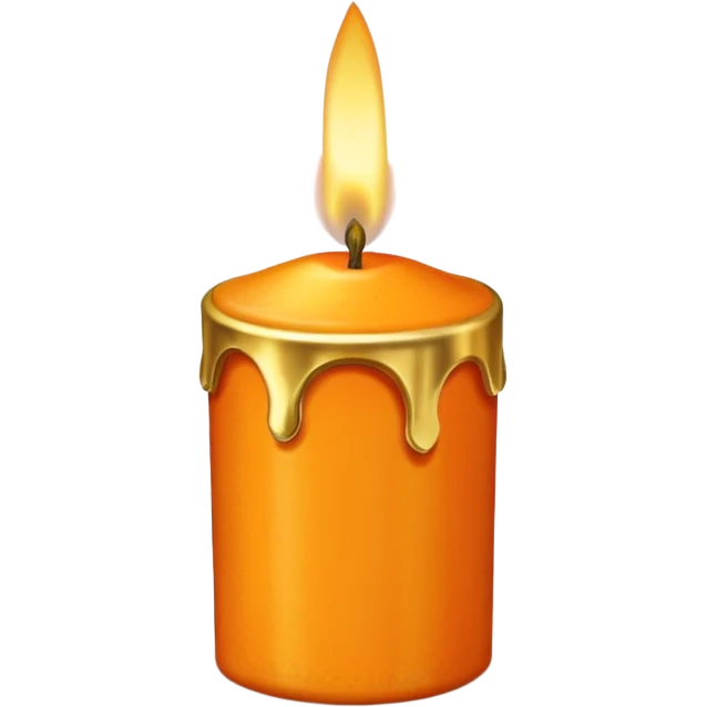 Citrus candle – orange wax in gold tin with slice design emoji