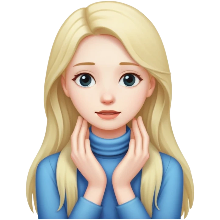 Girl with hands around neck emoji