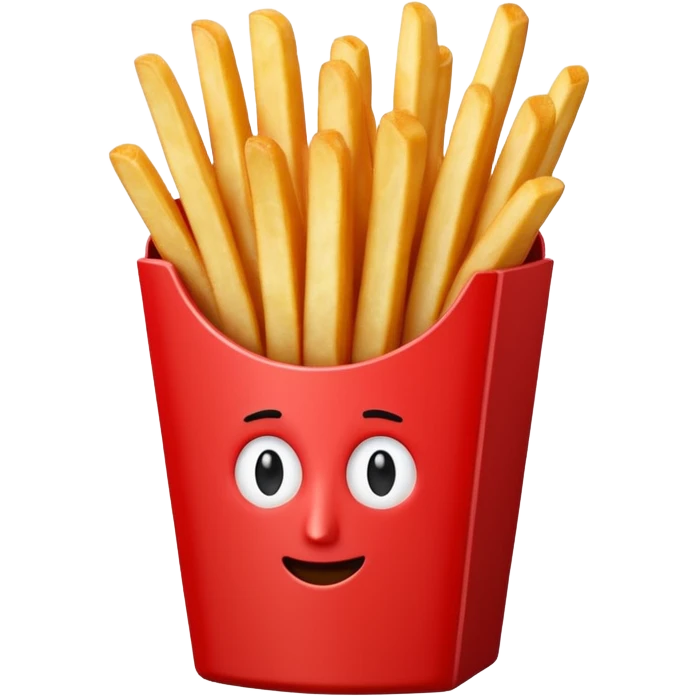 stylized red french fries container with fries inside, no faces, no logos, no extras, just the container and fries emoji
