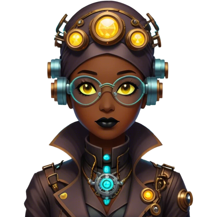 Dr. Nyx Oppen, a rogue quantum physicist turned cybernetic oracle, fuses neon-drenched cyberpunk with steampunk elegance. Once a corporate scientist in Night City, he pioneered weaponized antimatter, only to regret his creation. Now, he roams the underbelly, a haunted prophet wrapped in a high-collared nano-weave coat with brass-adorned cybernetics. His fedora, enhanced with a clockwork HUD, projects atomic schematics, while his mechanical monocle flickers with forbidden calculations. A radium vape in his lips trails glowing vapor, forming ghostly atomic rings. His gauntlet, powered by unstable antimatter coils, crackles with unpredictable energy—a relic of his past sins. emoji
