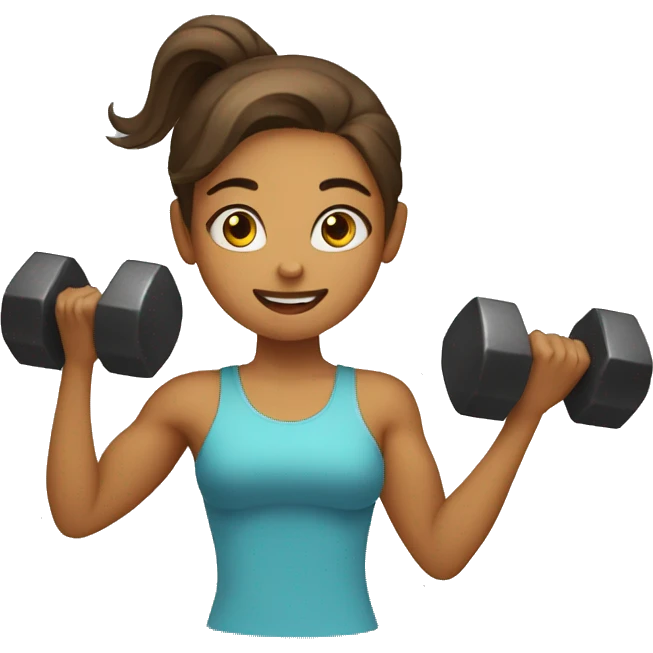 girl lifting dumbell emoji
