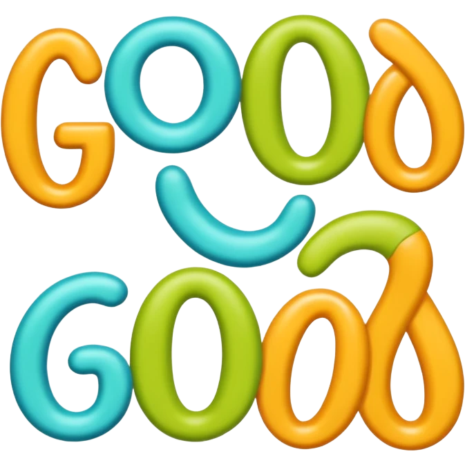 The word GOON formed by playful, cartoonish human limbs (arms and legs) arranged to form each letter, fun, bold, lighthearted style emoji