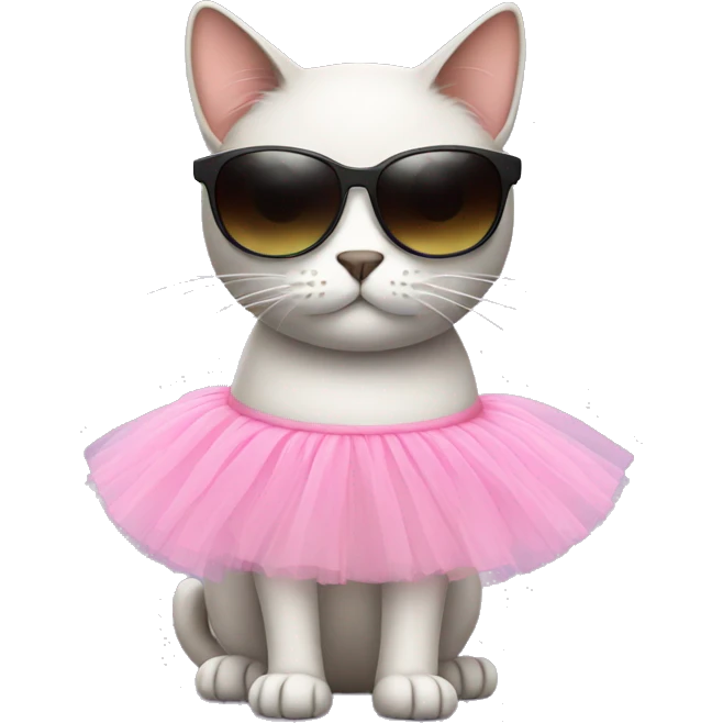 Cat wearing a tutu with sunglasses  emoji