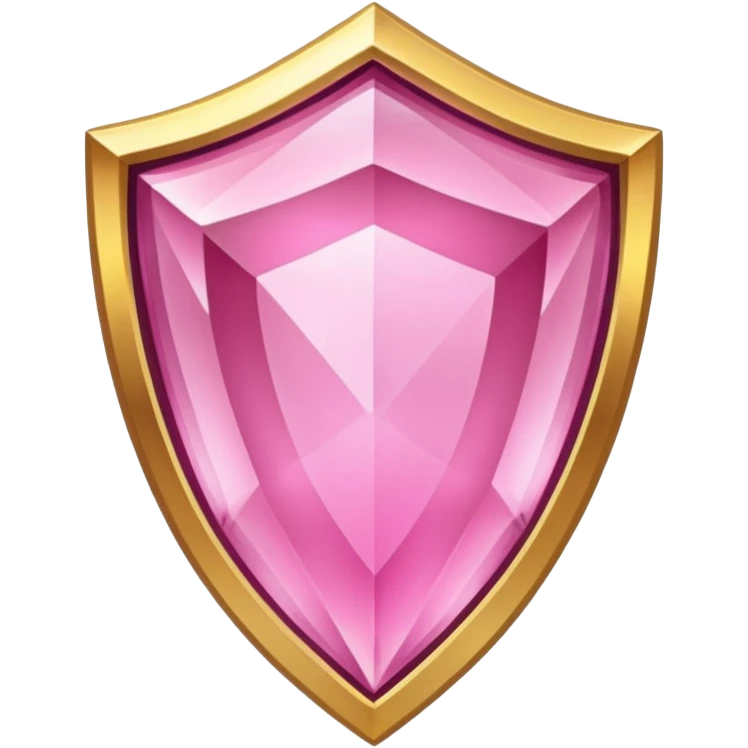 Pink crystal shield golden border emoji