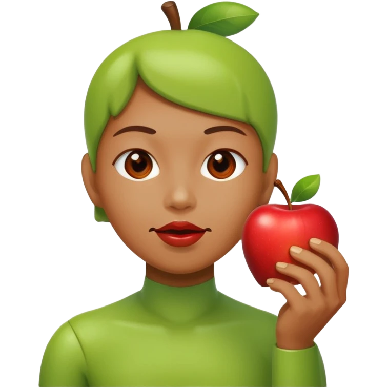 android eating apple emoji