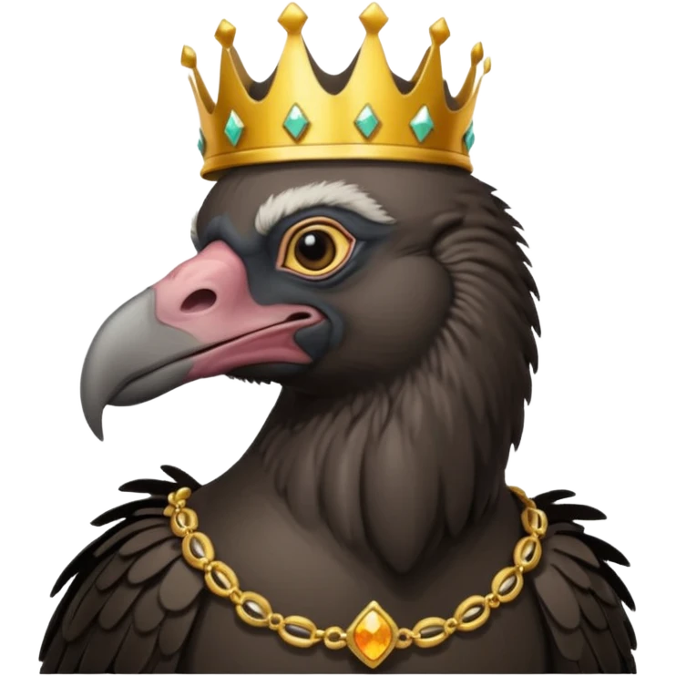 old black vulture wearing crown  emoji