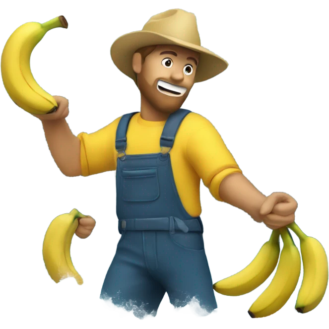 Roughneck throwing bananas into the ocean emoji
