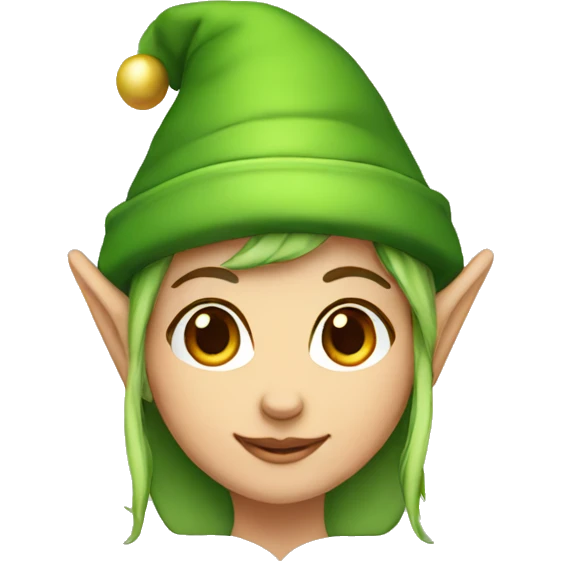 elf girl green hat emoji