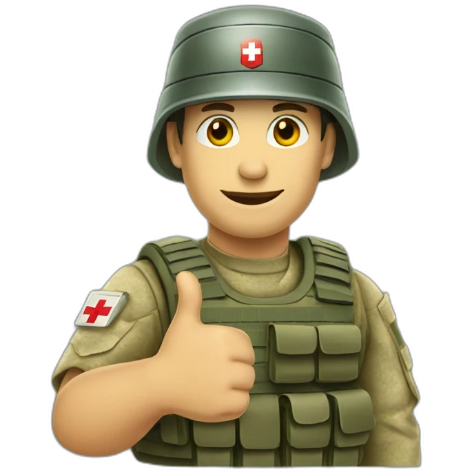 swiss army soldier thumb up emoji