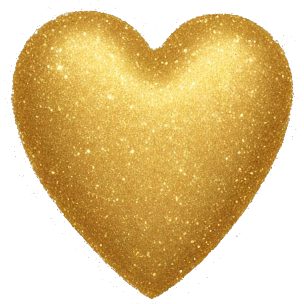 A golden glittery heart emoji