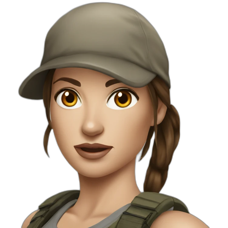 lara croft realistic drawing emoji