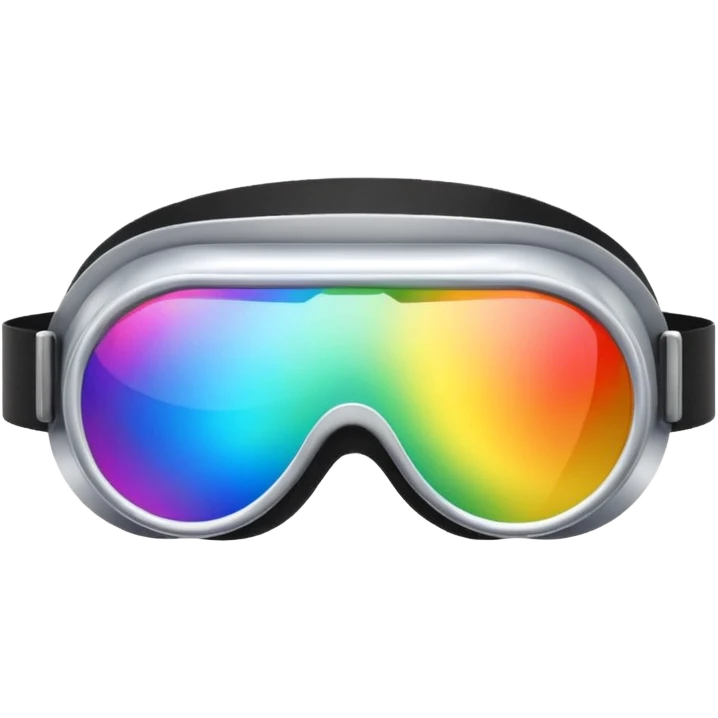 silver simulation rainbow visor goggles  emoji