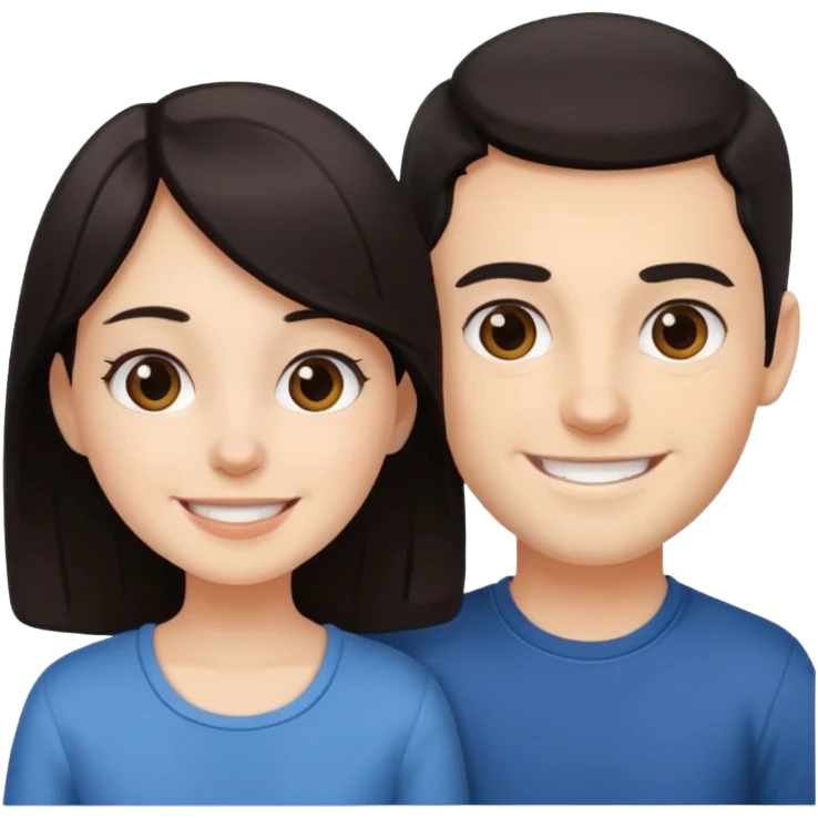 Brother ans sister, white skin, dark hair emoji